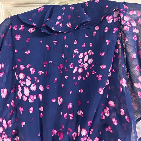 DKNY NWT 🎀host pick🎀 Floral-Print Flutter-Sleeve Smocked-Waist Dress size 12 - Picture 2 of 11